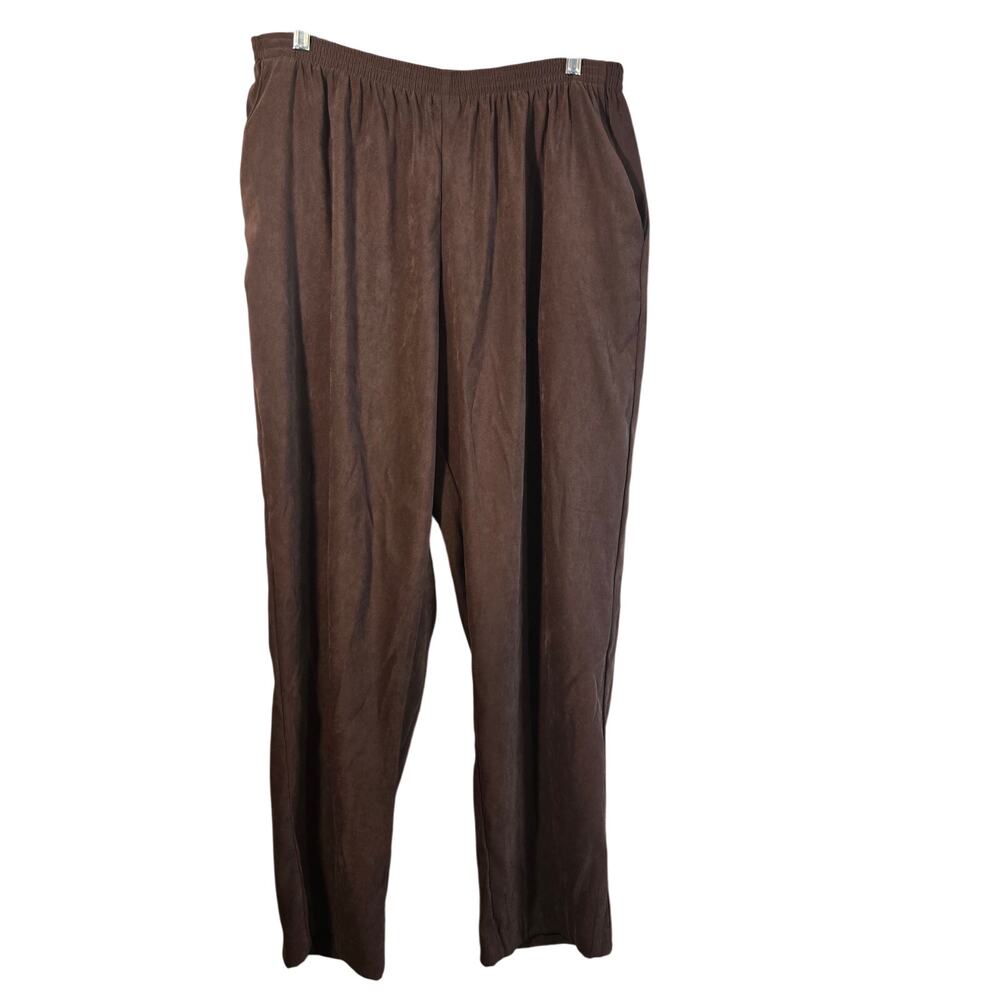 Alfred Dunner 18W Brown Pull On Pants/Trousers [0383]